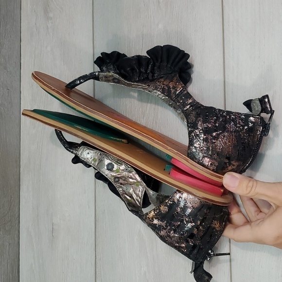 Anthropologie Poetric Licence Womens Comfort Y2K Bow Thong Sandals shoes sz 9.5 - Picture 9 of 12